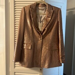 TED BAKER sequin blazer pale pink